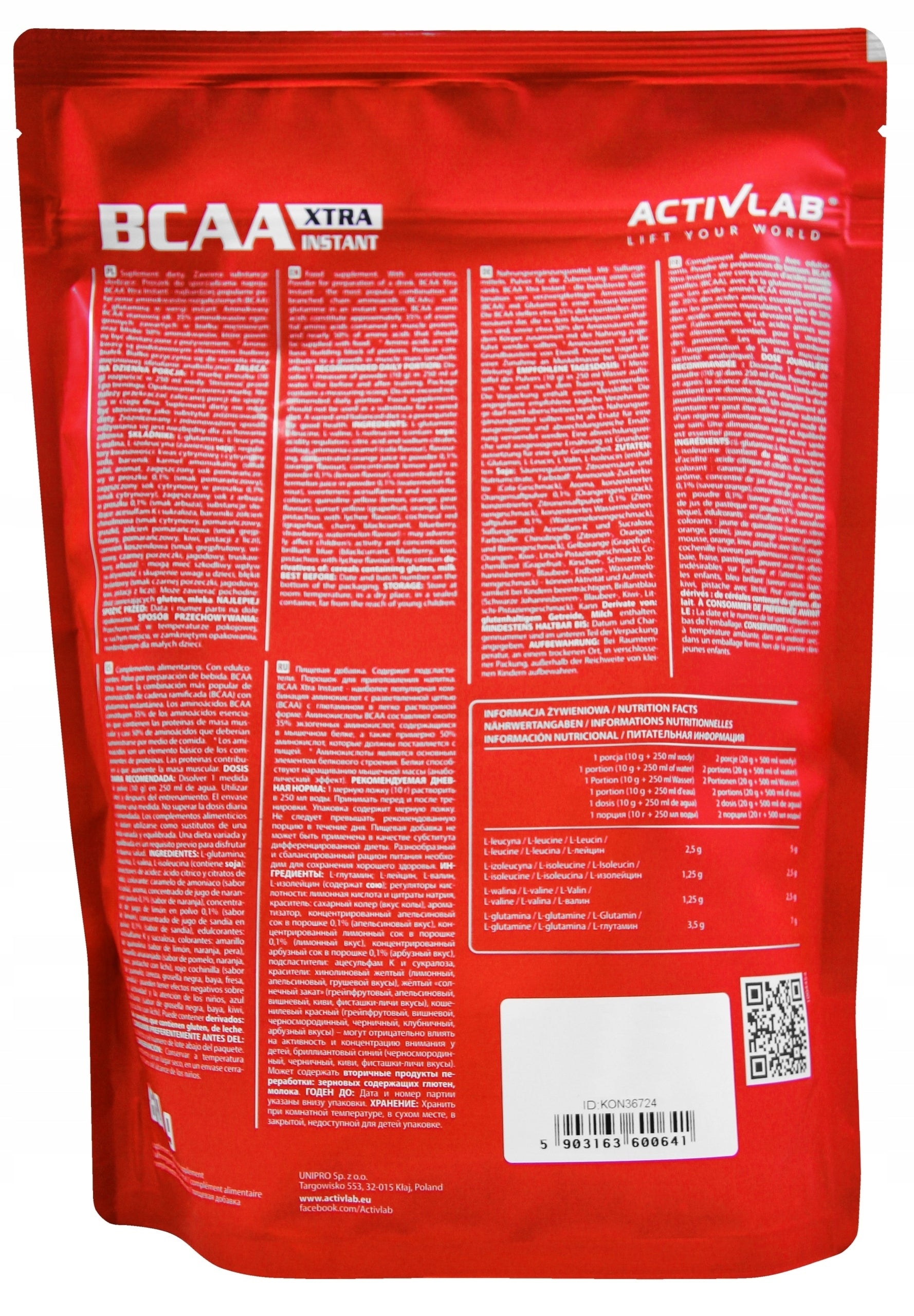 Powder BCAA Xtra Instant amino acids Activlab 800 g cola Expiration date at least 1 month from the date of purchase