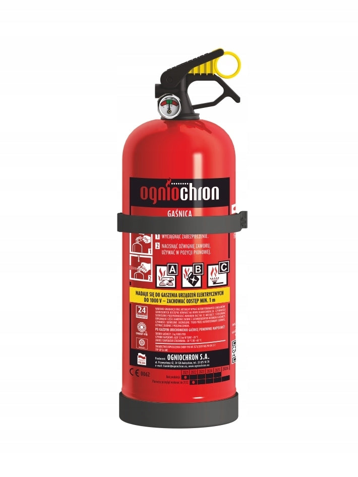 Powder Fire Extinguisher Gp-2x Abc 2 kg + Holder Certificates Data prod 2026!