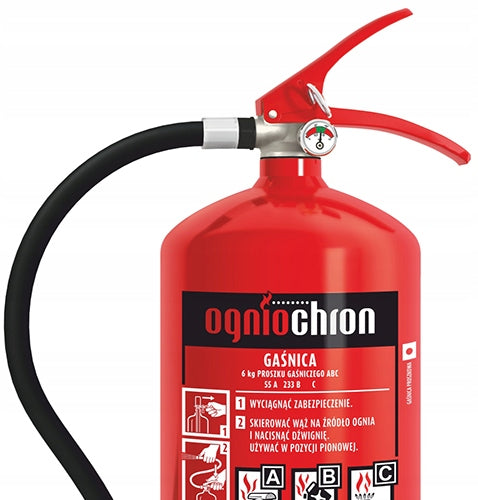 Powder fire extinguisher 6kg ABC GP-6X, KZWM Ogniochron Manufacturer code GP-6X