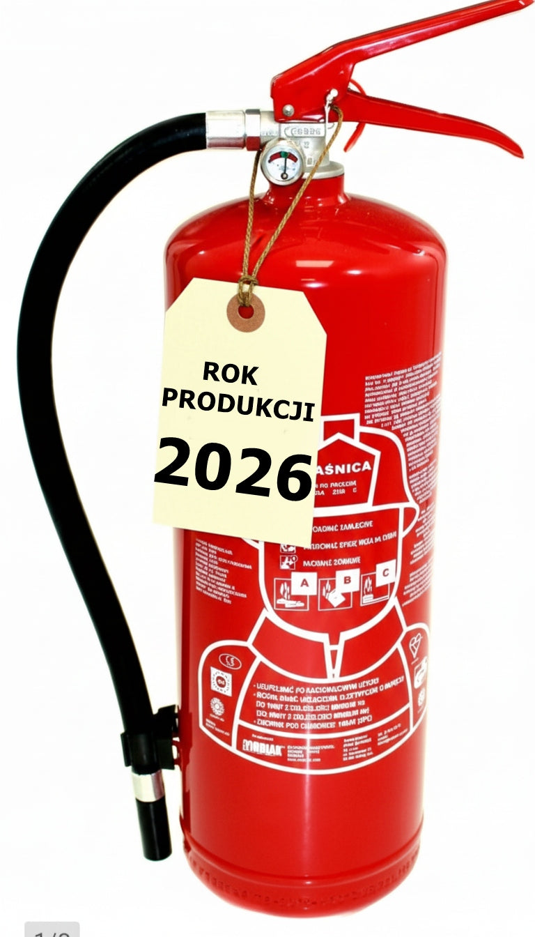 Powder fire extinguisher Gp-6x Abc 6 kg + Handle Mobiak Steel PRODUCTION 2026r