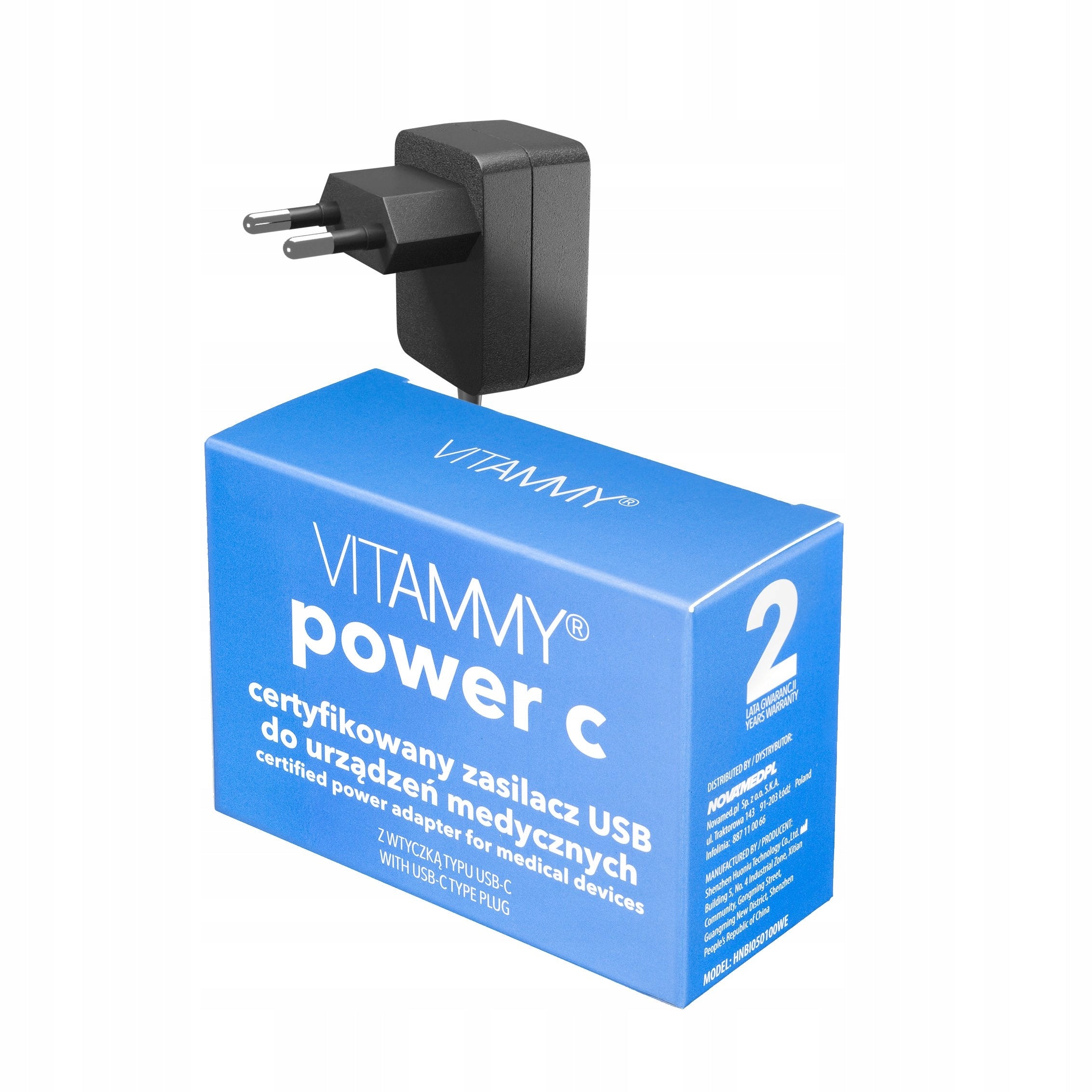 Power adapter for medical devices with USB-C plug Vitammy Power C