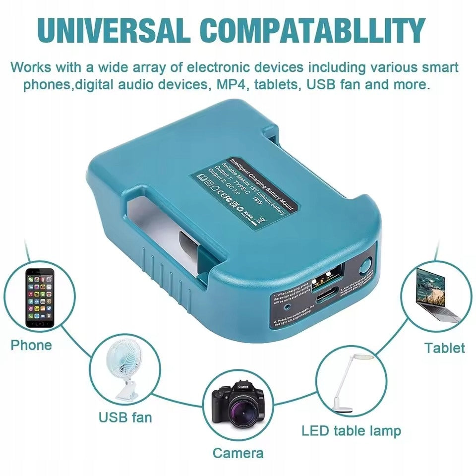 Power bank adapter for Makita 18V fast USB-C batteries EAN (GTIN) 5908007305928