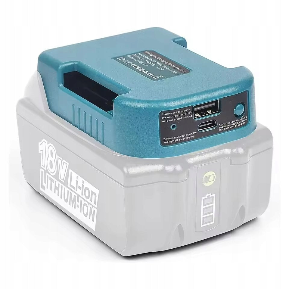 Power bank adapter for Makita 18V fast USB-C batteries