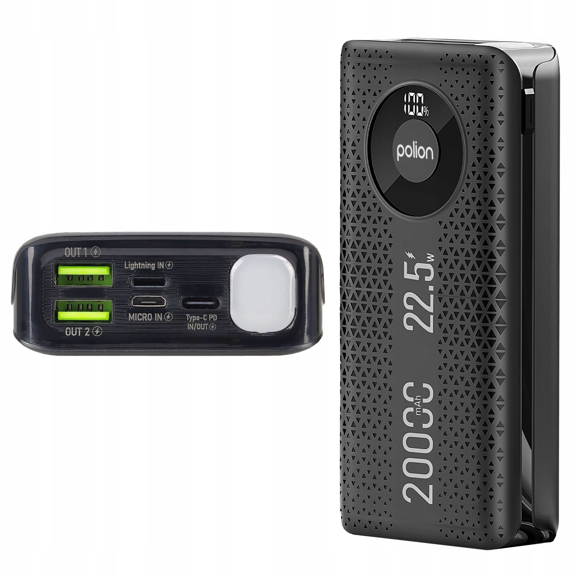 Powerbank POLION Fast Charging 22.5W 20000mAh USB-C USB-A PD3.0 QC3.0 Battery capacity 20000 mAh