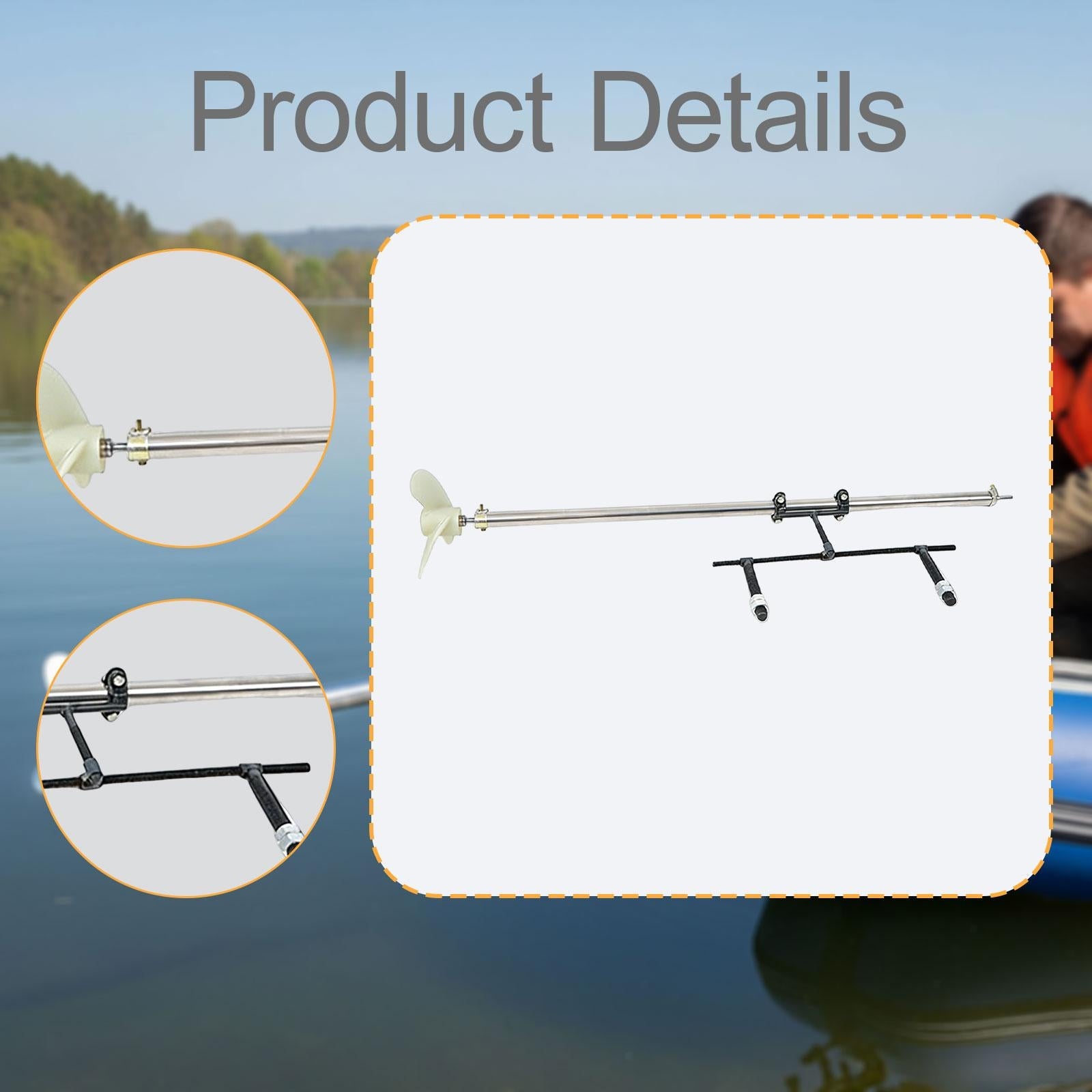 Powered Handheld Propeller Water Thruster for Canoe 1.25m Adjustable Brand no brand