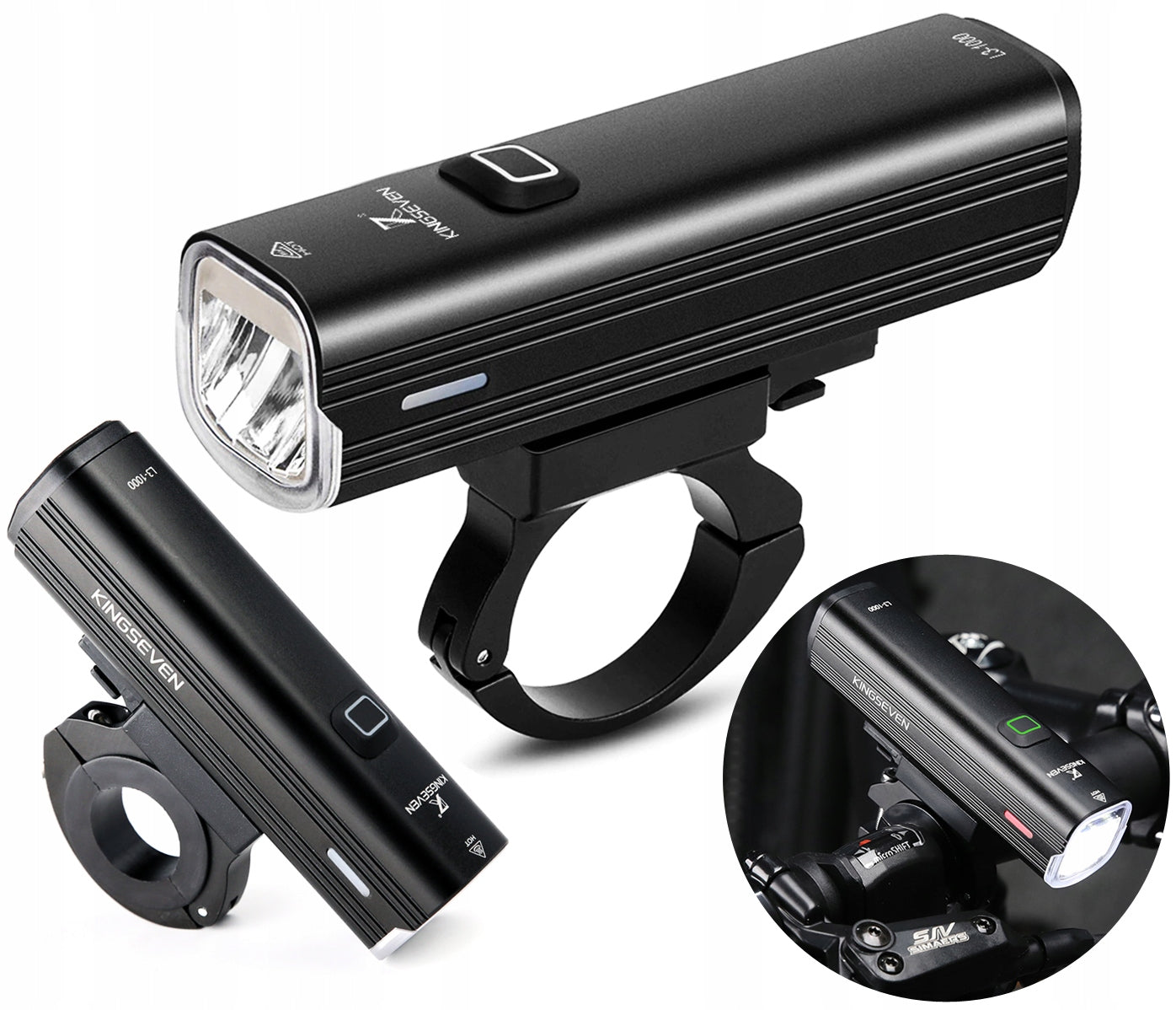 Powerful BICYCLE LIGHT LED light front 1000lm flashlight 4800mAh BICYCLE Color black