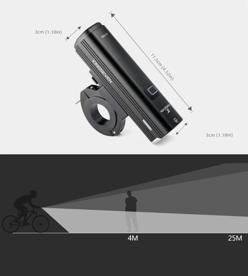 Powerful BICYCLE LIGHT LED light front 1000lm flashlight 4800mAh BICYCLE Model L3-1000