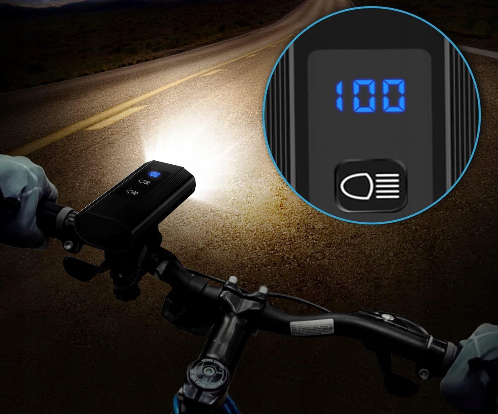 Powerful BICYCLE LIGHT LED light front + rear 1200lm flashlight 5200mAh BICYCLE Model 1200lm latarka 5200mAh