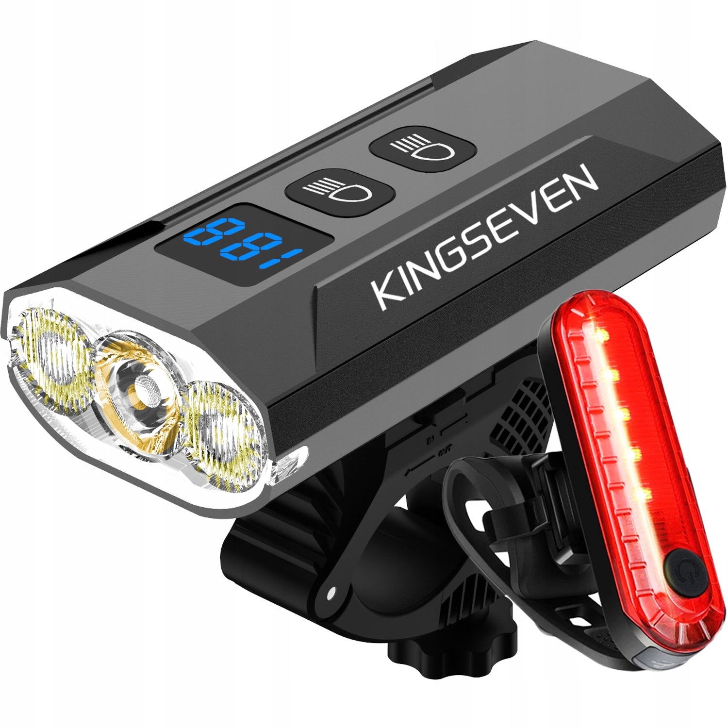 Powerful BICYCLE LIGHT LED light front + rear 1200lm flashlight 5200mAh BICYCLE