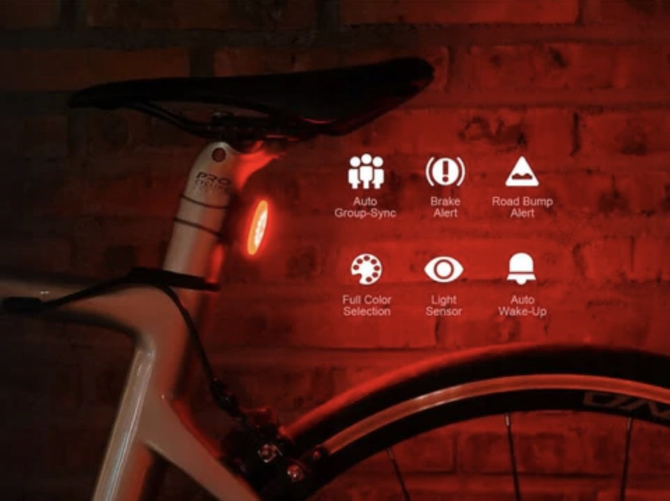 Powerful Bicycle Rear Light Smart Braking Signaling App Color multicolor