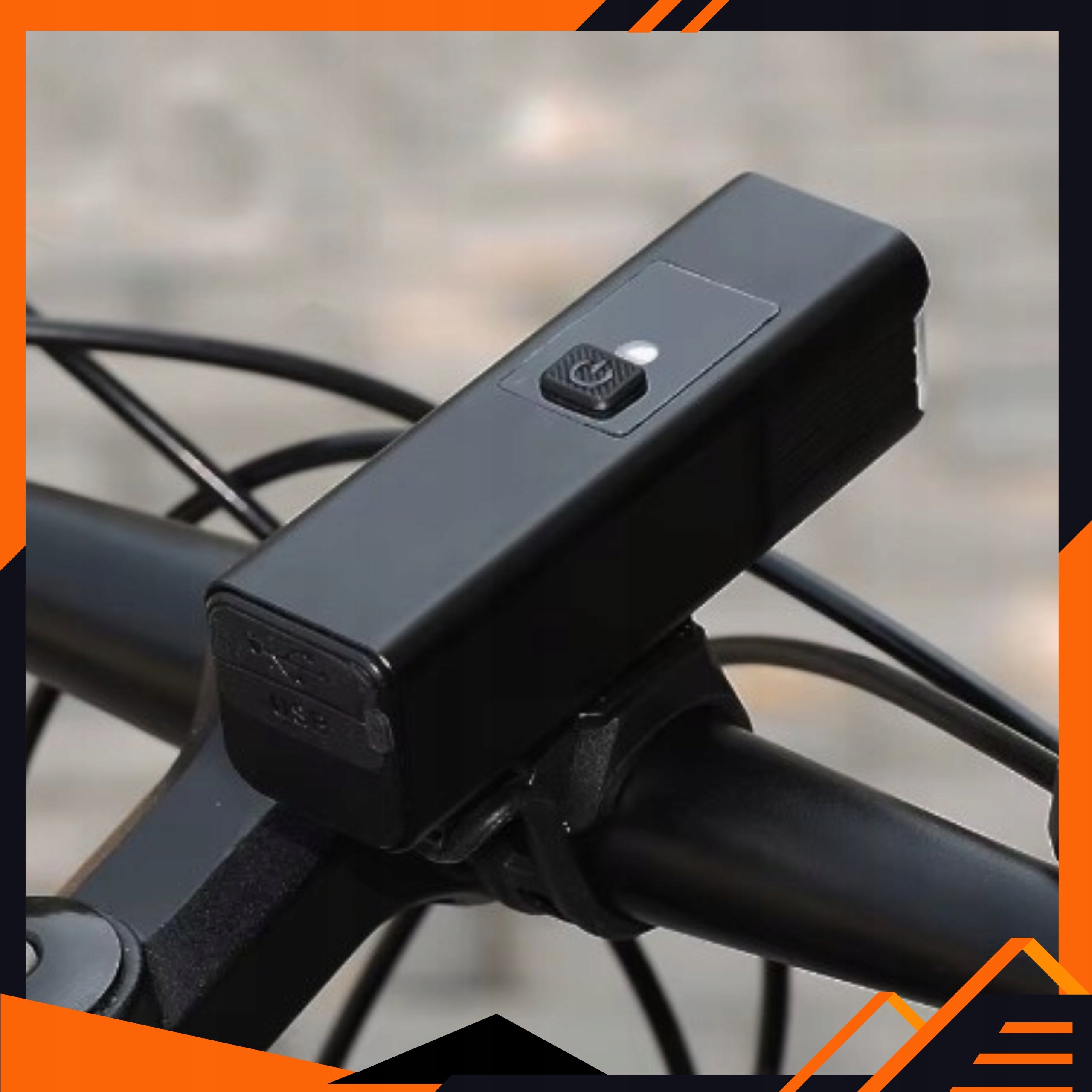 Powerful Bike Light Front with Twilight Sensor 1800lm 4000mAh Powerbank Packaging status original