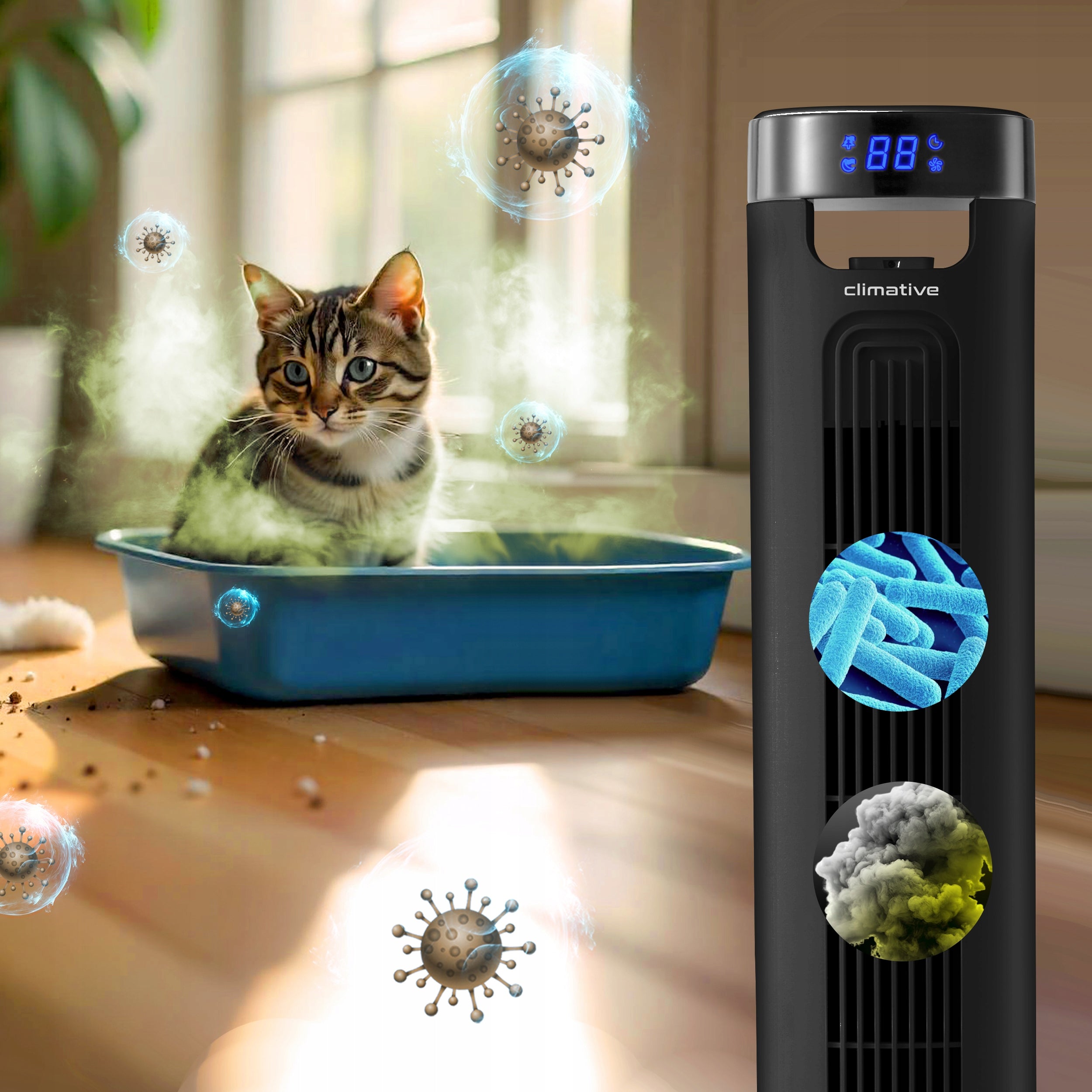 Powerful Column Fan Windmill Standing Ionization AROMA 117 cm Fresh XXL Fan type column