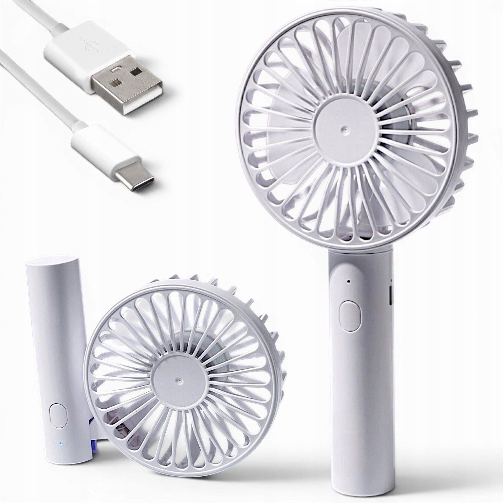 Powerful Desk Fan Mini Handheld Windmill Foldable Quiet 1800mAh USB-C