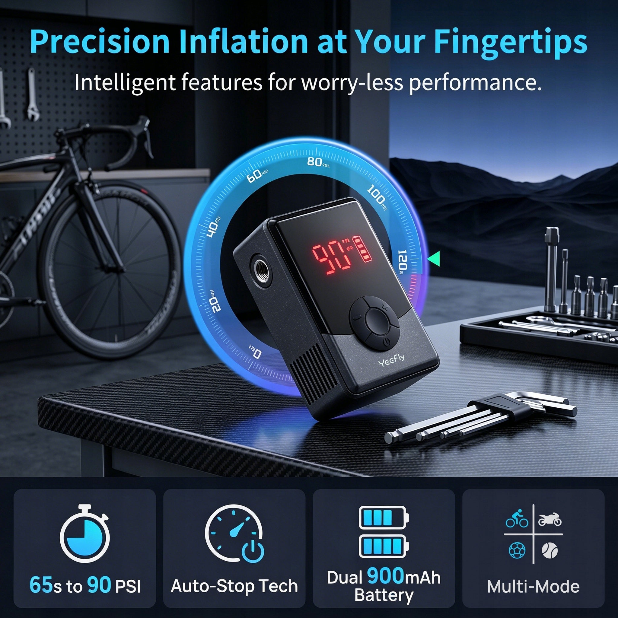 Powerful Electric Pump Brushless Compressor Aku Bike Moto