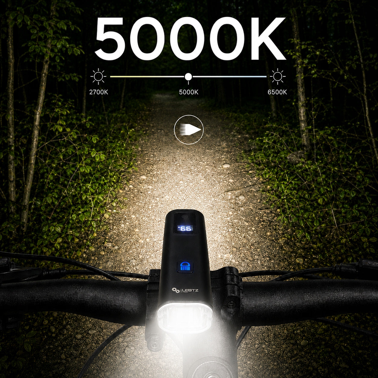 Powerful FRONT LED BICYCLE LIGHT 5000K Flashlight SENSOR LIGHT SENSOR Light source LED