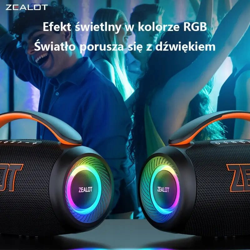 Powerful Speaker ZEALOT Bluetooth 5.3 8000mAh IPX5 RGB Bass Brand Zealot