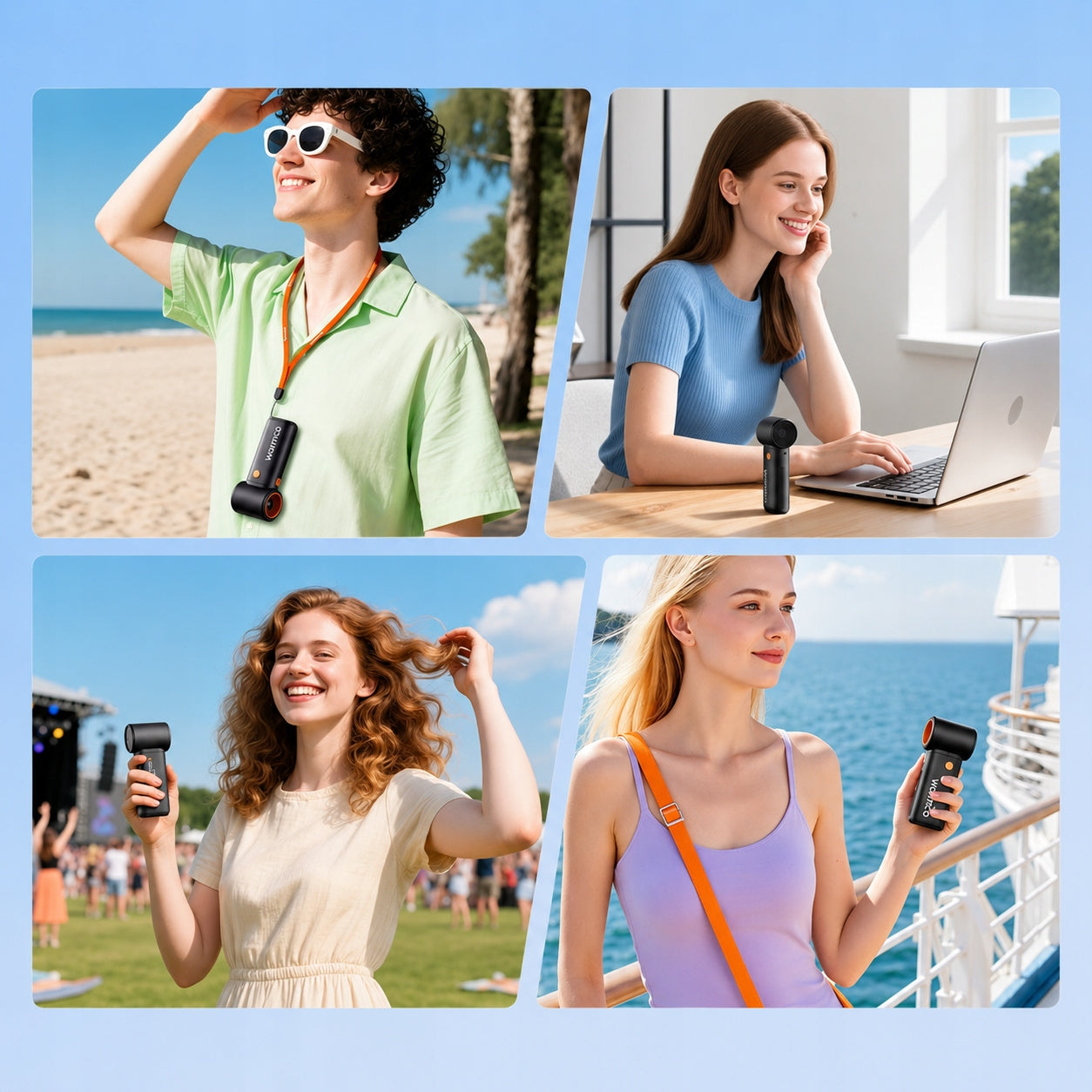 Powerful USB 15000RPM Mini Fan Handheld Cooling 10000mAh Functions oscillation other