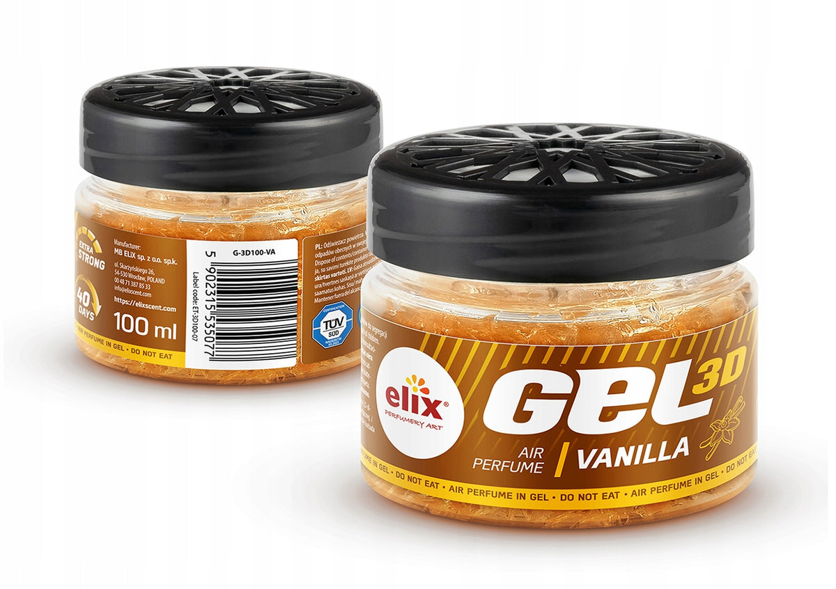 Powerful air freshener with VANILLA scent ELIX GEL3D for car 100ml Manufacturer Elix