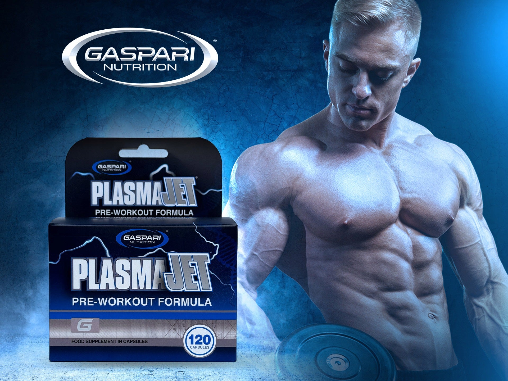 Pre-workout GASPARI Plasma Jet 120 Kaps Caffeine Wit B3 Energy Pump Packaging status original