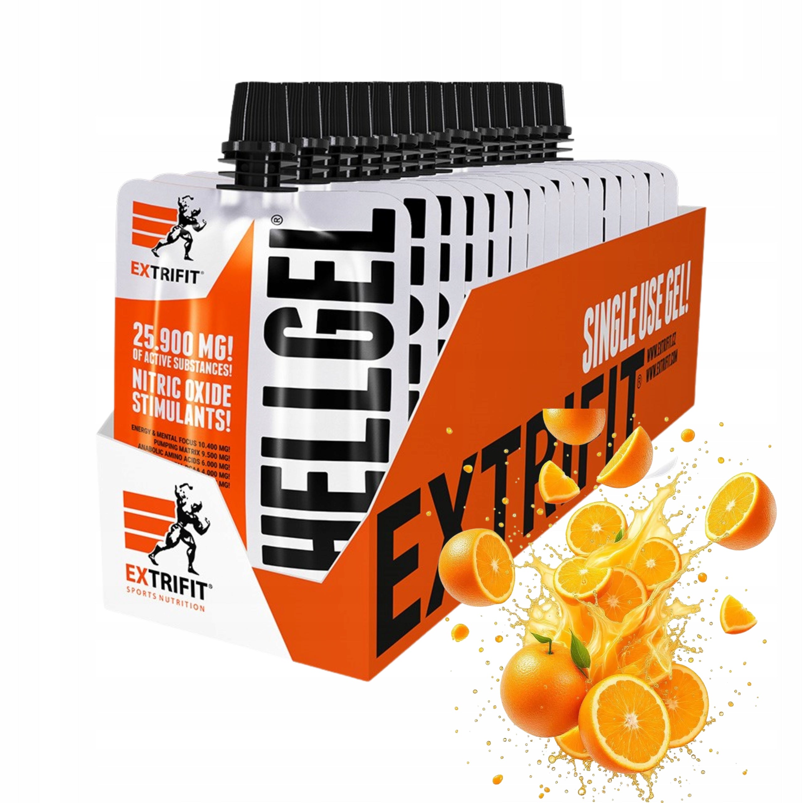 Pre-workout Gel 16 pcs Creatine Caffeine BCAA Pump Hell Gel EXTRIFIT