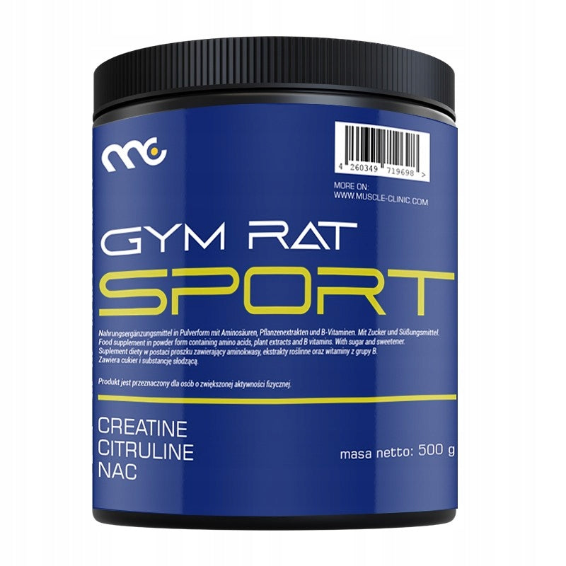 Pre-workout Muscle Clinic Gym Rat Sport 500g Mango Powder