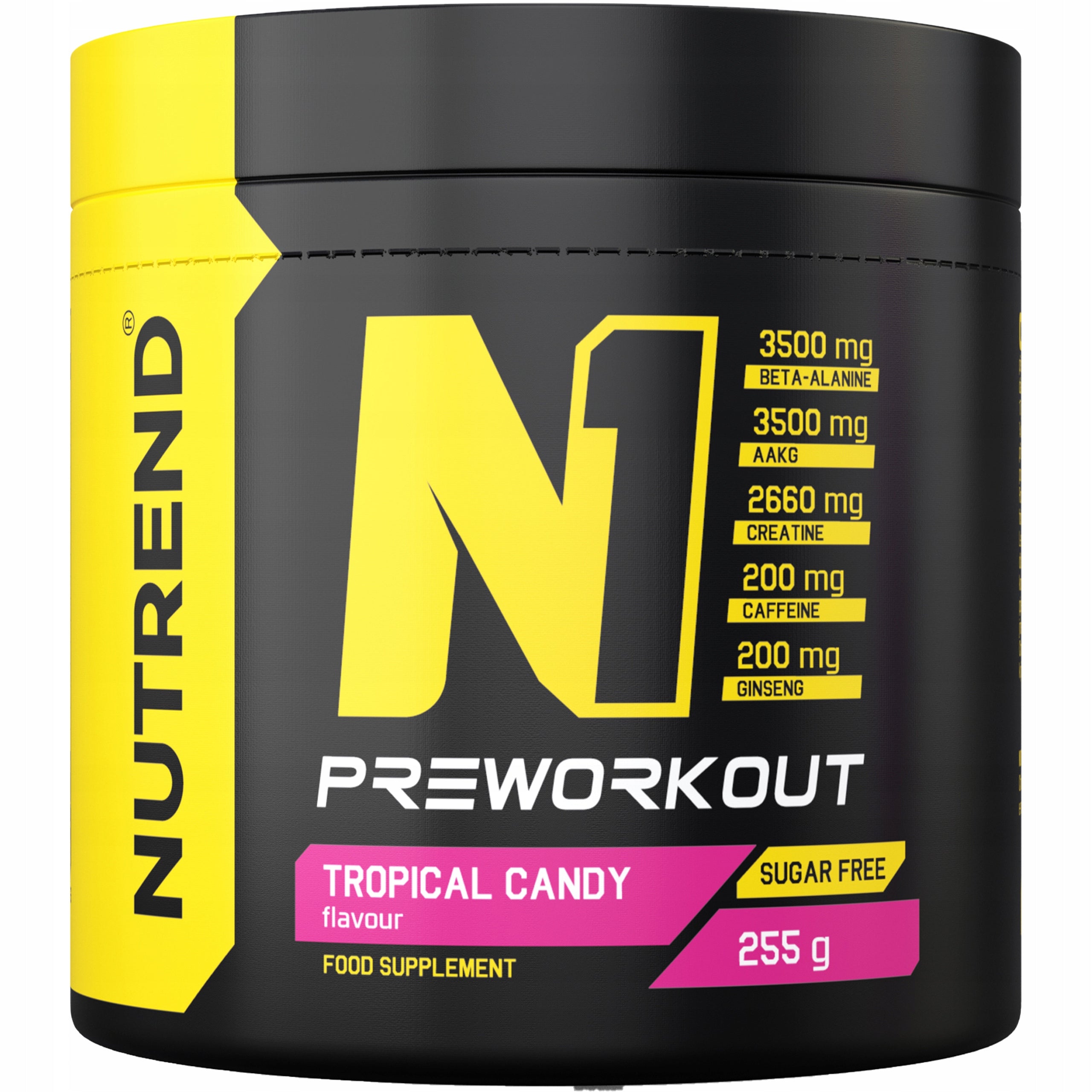 Pre-workout NUTREND N1 Pre Workout 255g Sugar Free Energy 30 Servings