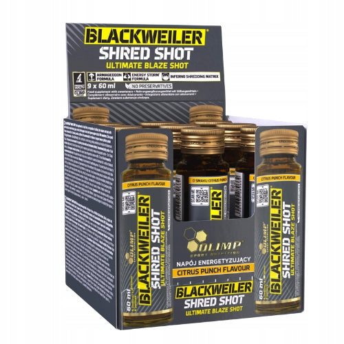 Pre-workout OLIMP Blackweiler Shred Shot 9x60ml Citrus Punch Caffeine Packaging status original