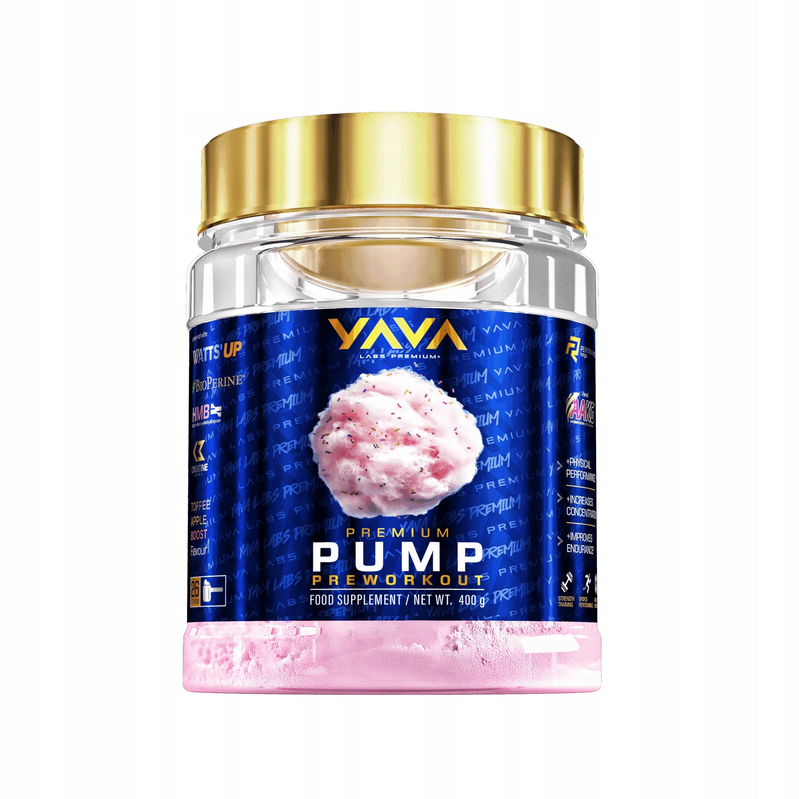 Pre-workout Yava Labs Premium Pre Pump – Cotton Candy 400 g