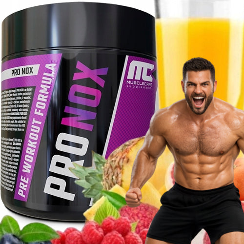 Pre-workout beta alanine caffeine Muscle Care Pro Nox 375g Fruit Punch