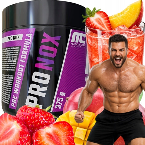 Pre-workout beta alanine sodium Muscle Care Pro Nox 375g Strawberry Mango