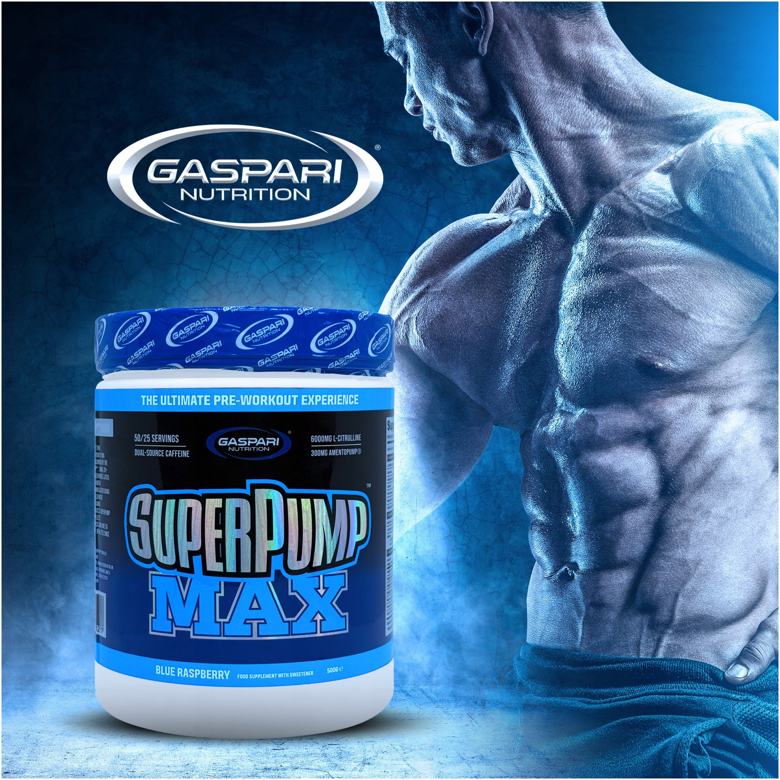 Pre-workout conditioner Gaspari Nutrition SUPER PUMP MAX 500g BLUE RASPB Expiration date at least six months from the date of purchase