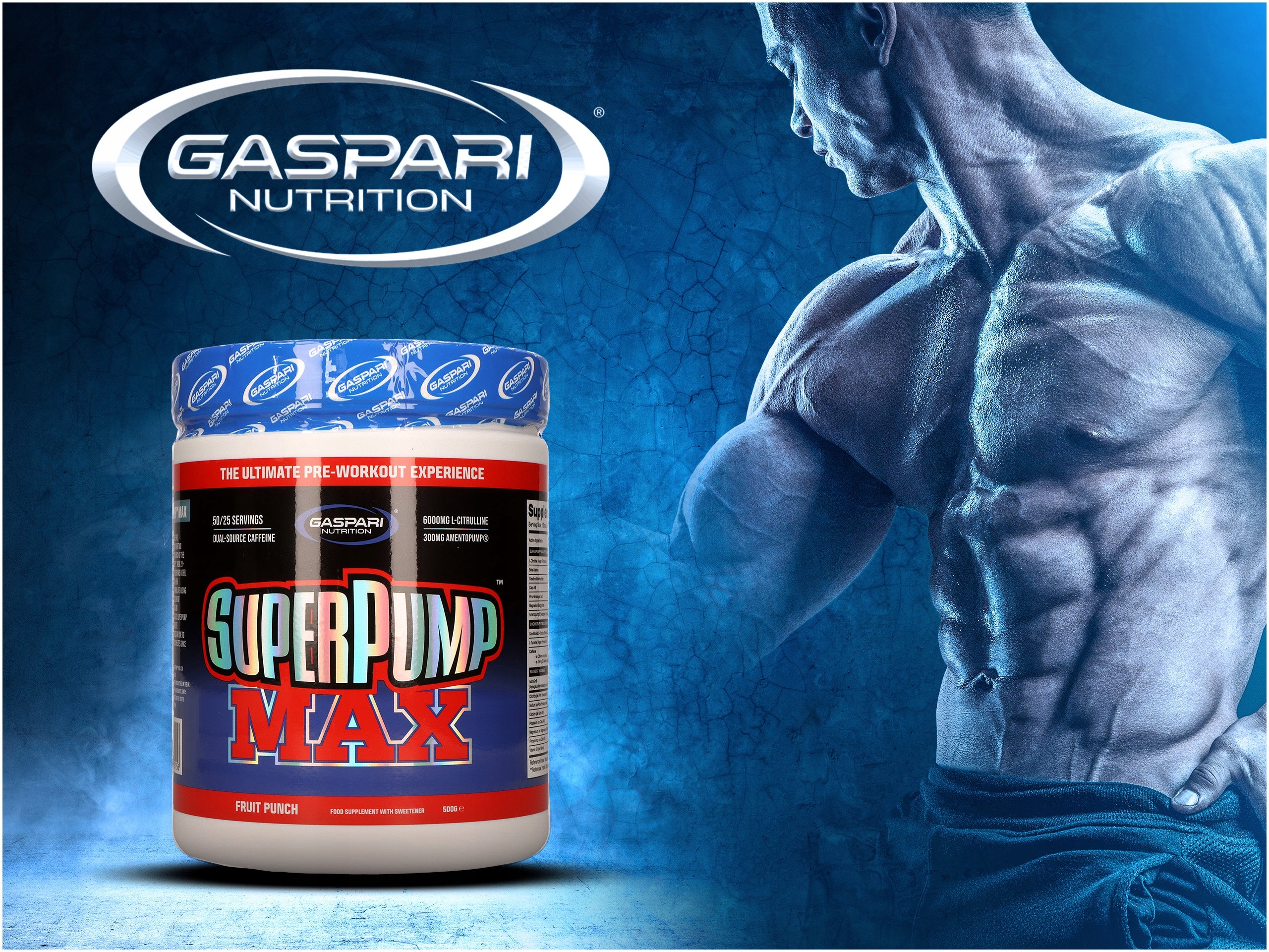 Pre-workout conditioner Gaspari Nutrition SUPER PUMP MAX 500g FRUIT PUNCH Packaging status original