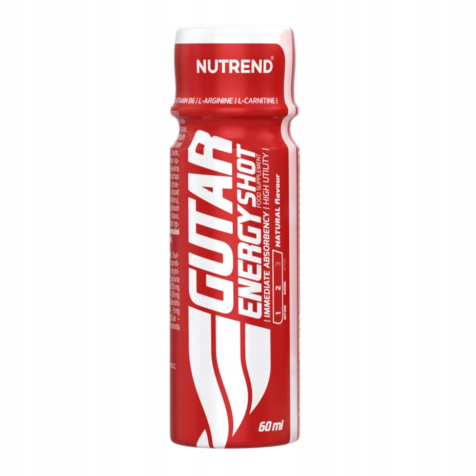 Pre-workout conditioner Nutrend GUTAR ENERGY SHOT, 60 ml, natural Expiration date at least 1 month from the date of purchase