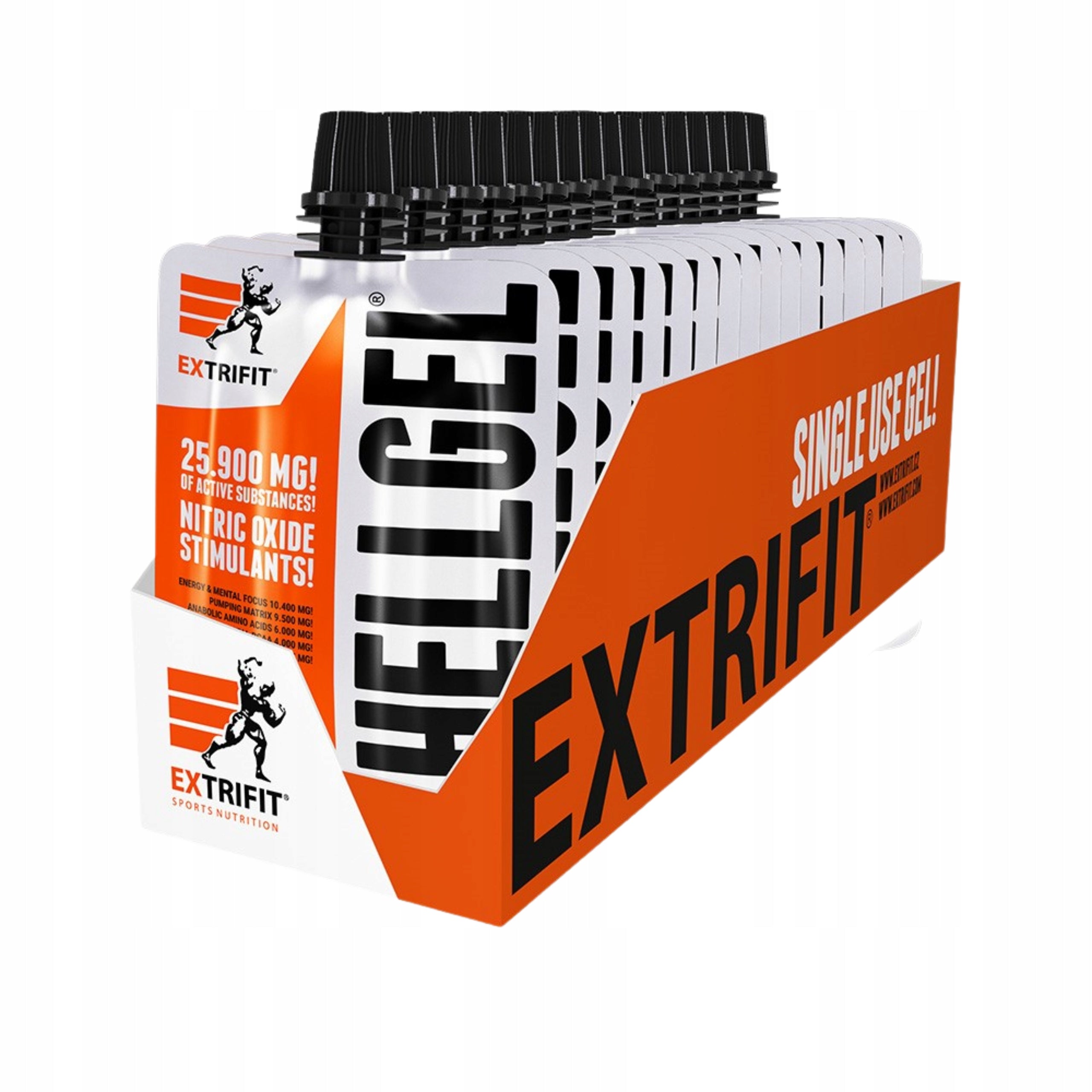 Pre-workout gel EXTRIFIT HELL GEL 16x80g Creatine Caffeine Orange