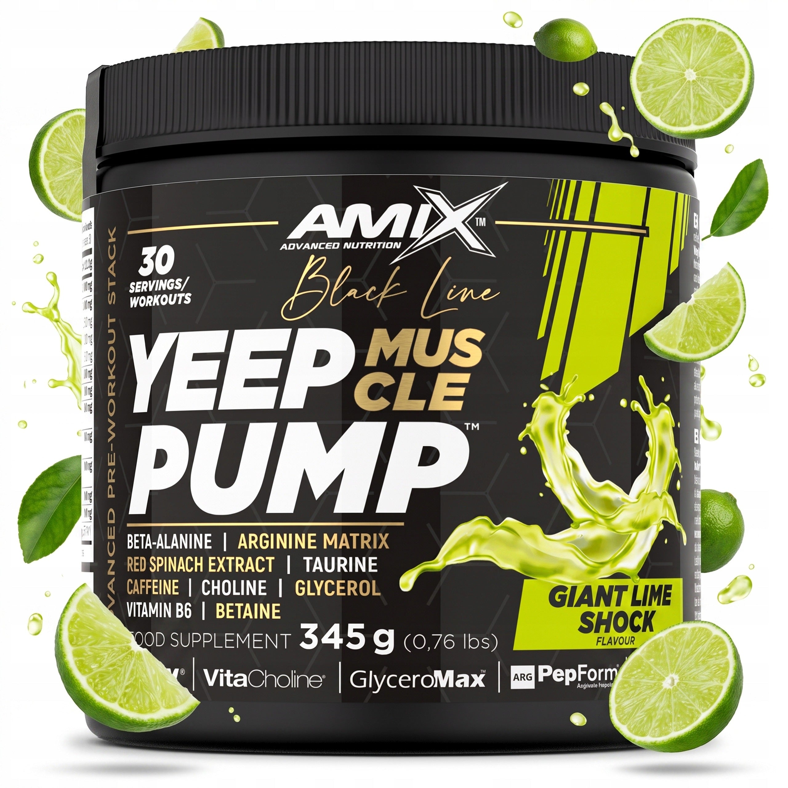 Pre-workout with caffeine 200 mg 30 servings pump strength endurance