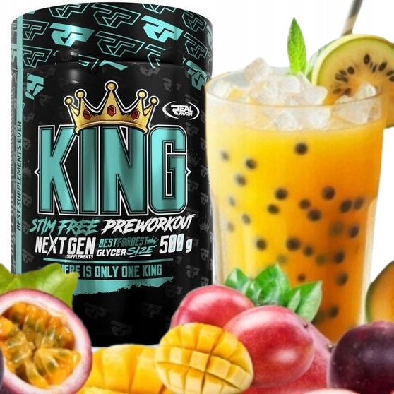 Pre-workout without caffeine Real Pharm KING Stim Free 500g MANGO-PASSION FRUIT Expiration date at least six months from the date of purchase