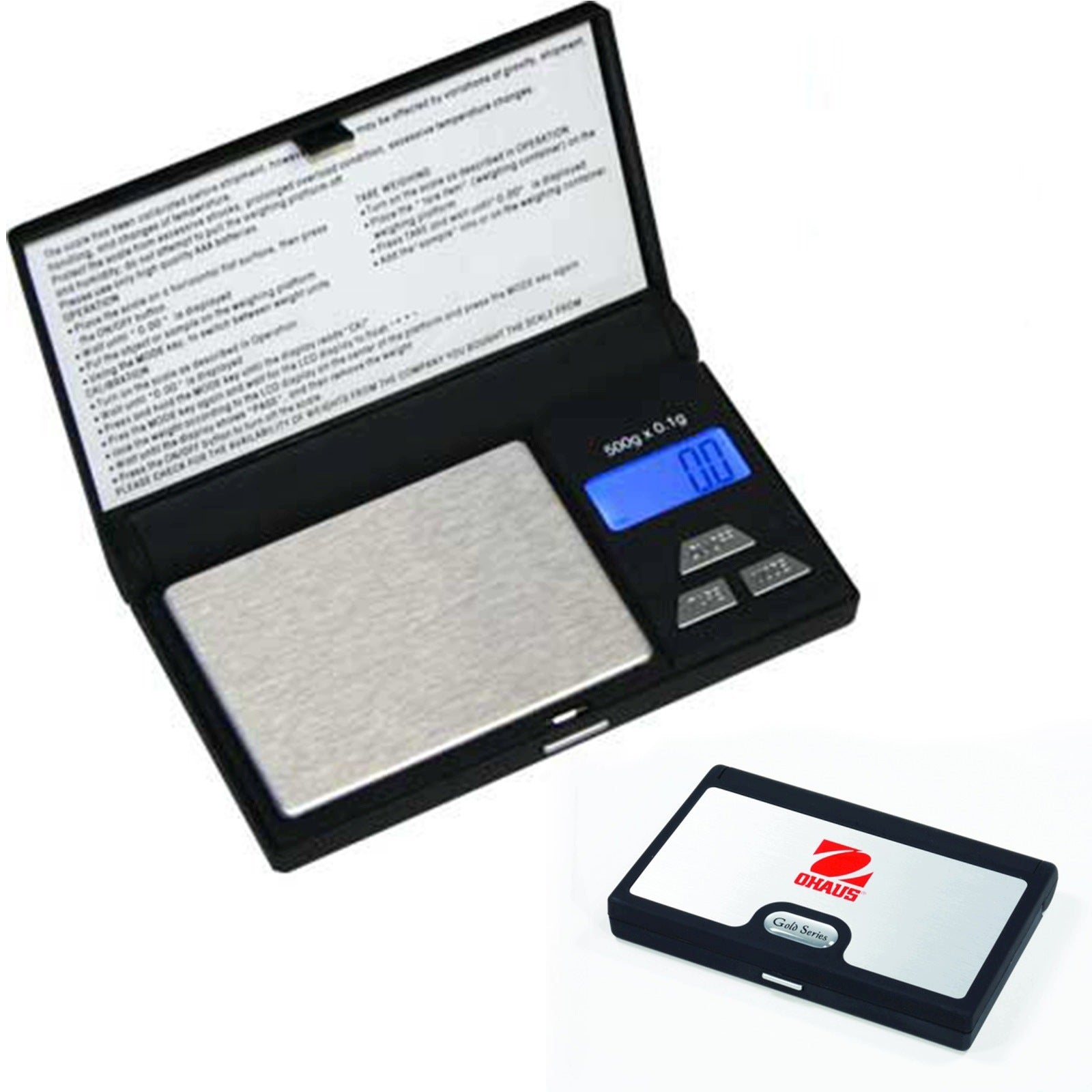 Precision Jewelry Scale OHAUS 500g 0,1g LCD Backlight Steel