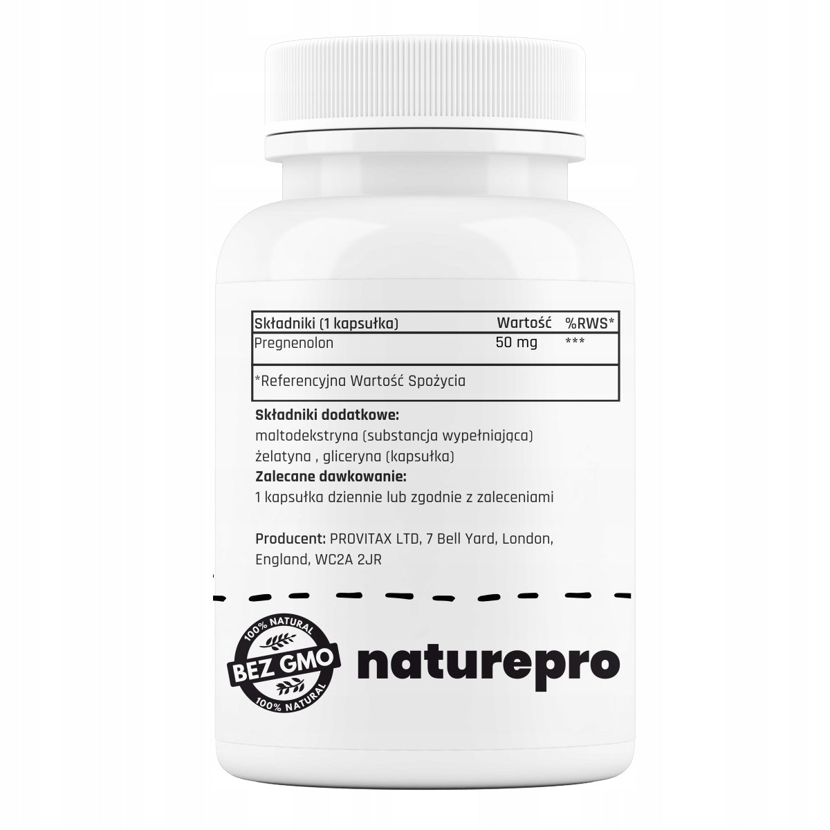 Pregnenolone 50 mg 100 capsules HORMONAL BALANCE NaturePro Expiration date at least 1 year from the date of purchase