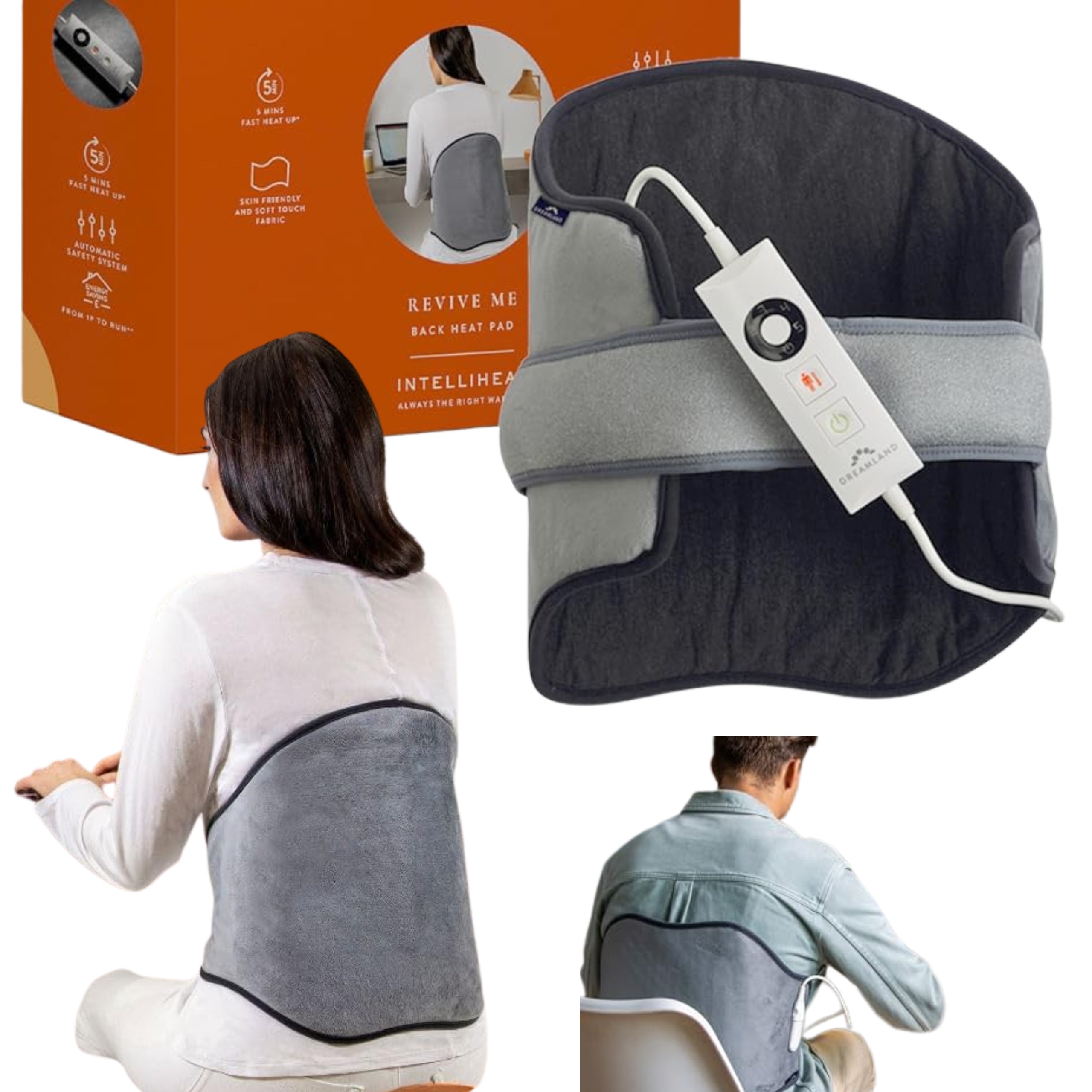 Premium Back Heating Pillow 61x38 cm | Comfort and Relaxation | ANG.
