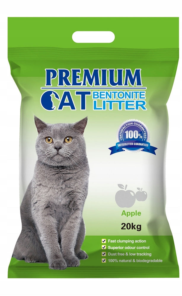 Premium Cat Bentonite Clumping Litter - Apple for Cat 20kg