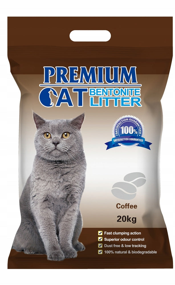 Premium Cat Bentonite Clumping Litter - Coffee for Cat 20kg