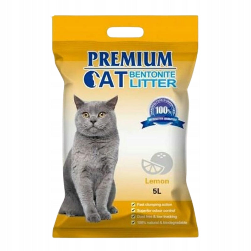 Premium Cat Bentonite Clumping Litter - Lemon for Cat 5L