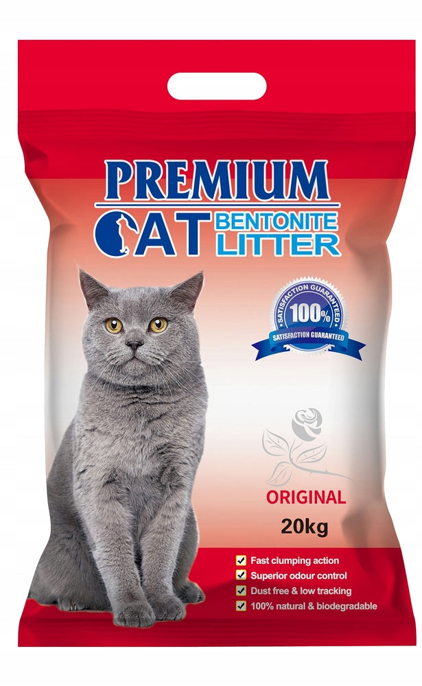 Premium Cat Bentonite Clumping Litter - Natural for Cat 20kg