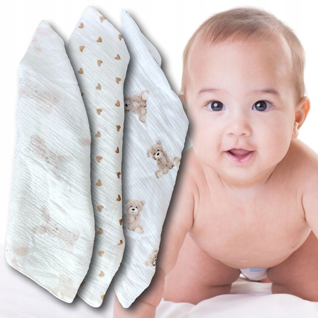 Premium Double Sided Muslin Diaper 3pcs 28x38 cm Mu&Mu Manufacturer code UM-30X20