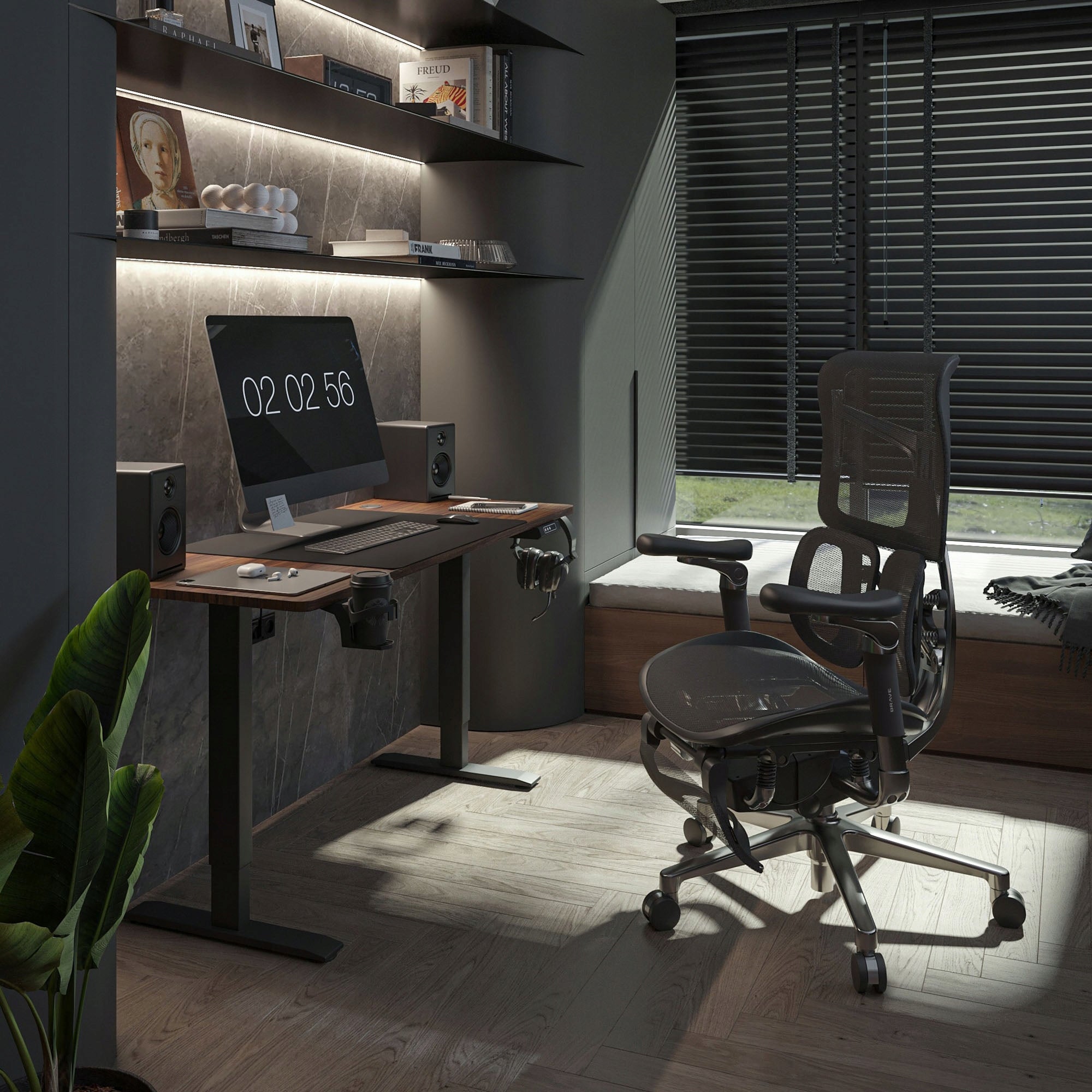 Premium Ergonomic Cabinet Chair with Footrest DIABLO V-KINETIC Black Packaging status original