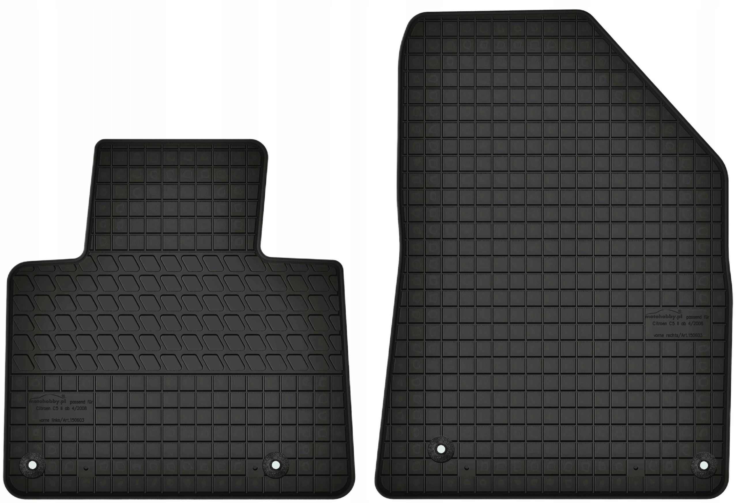 Premium Front Rubber Rugs for CITROEN C5 III X7 (2008-2017)