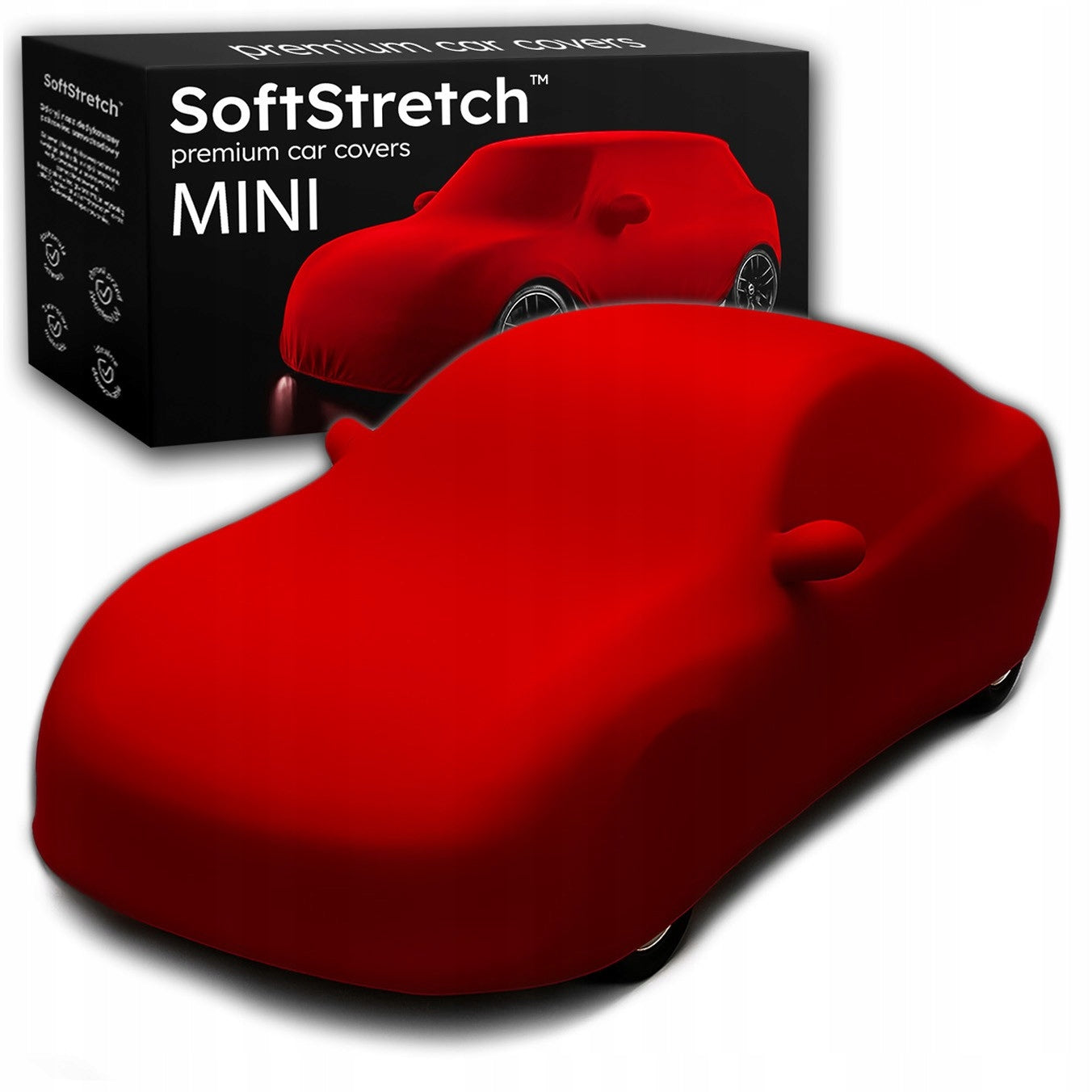 Premium SoftStretch Car Cover Universal Mini Red