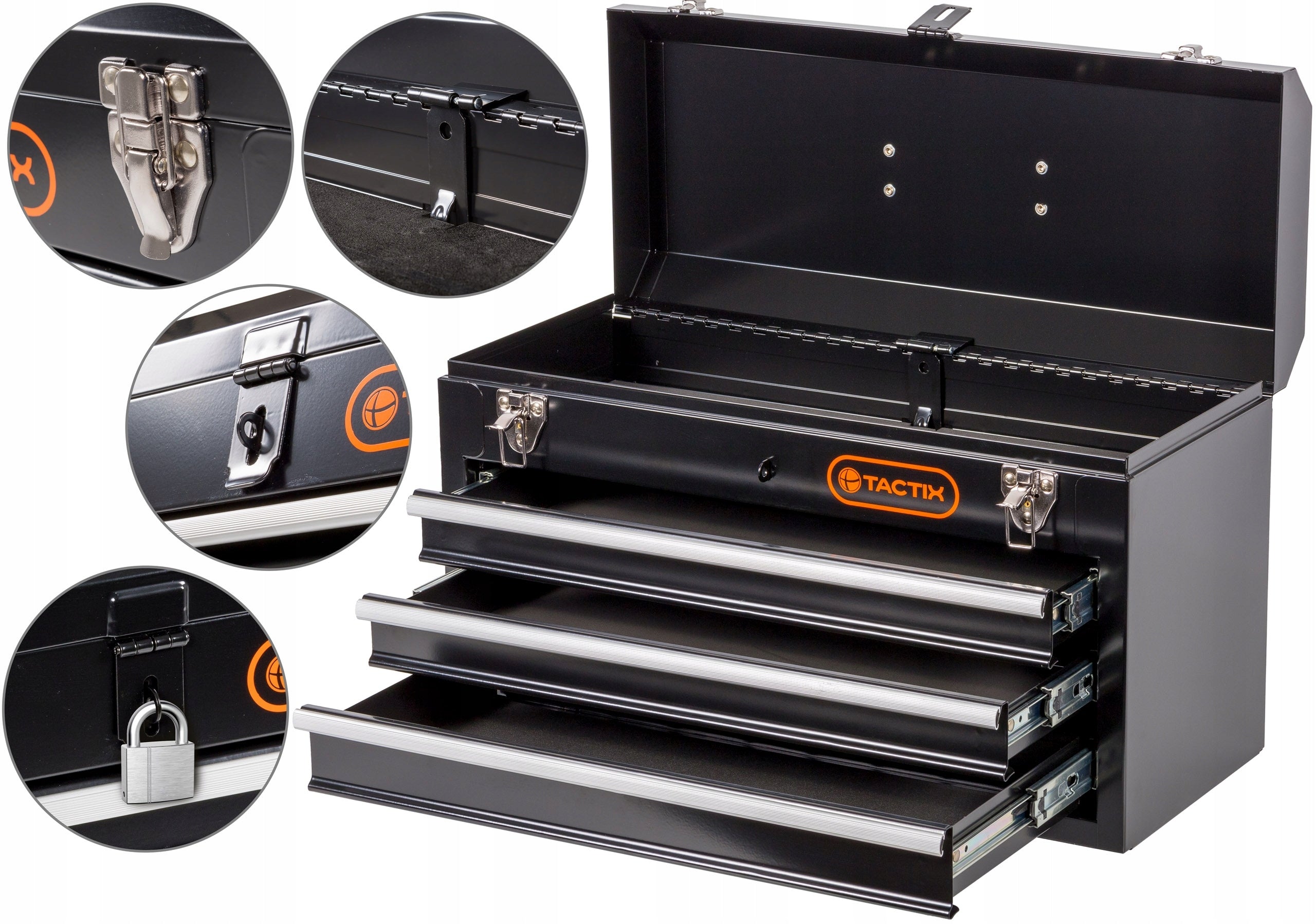 Premium Tool Metal Box 20" Bearing Drawers TACTIX Accessories included no