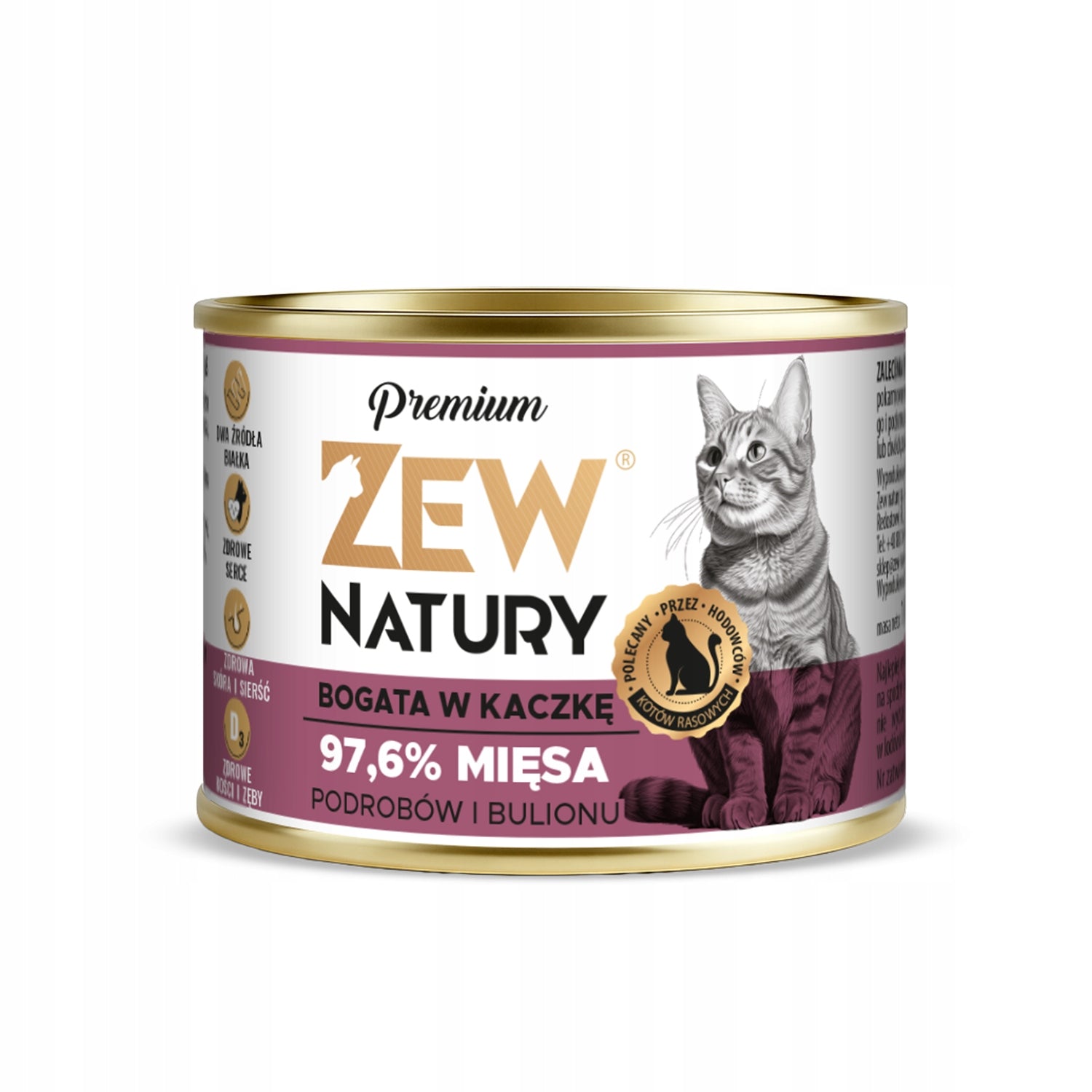Premium Wet Cat Food Rich in Duck Can 185g Zew Natury EAN (GTIN) 5903900327428