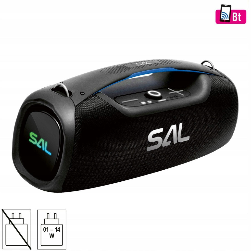 Prenosný BoomBox SAL BT9000, bezdrôtový reproduktor, 100 W